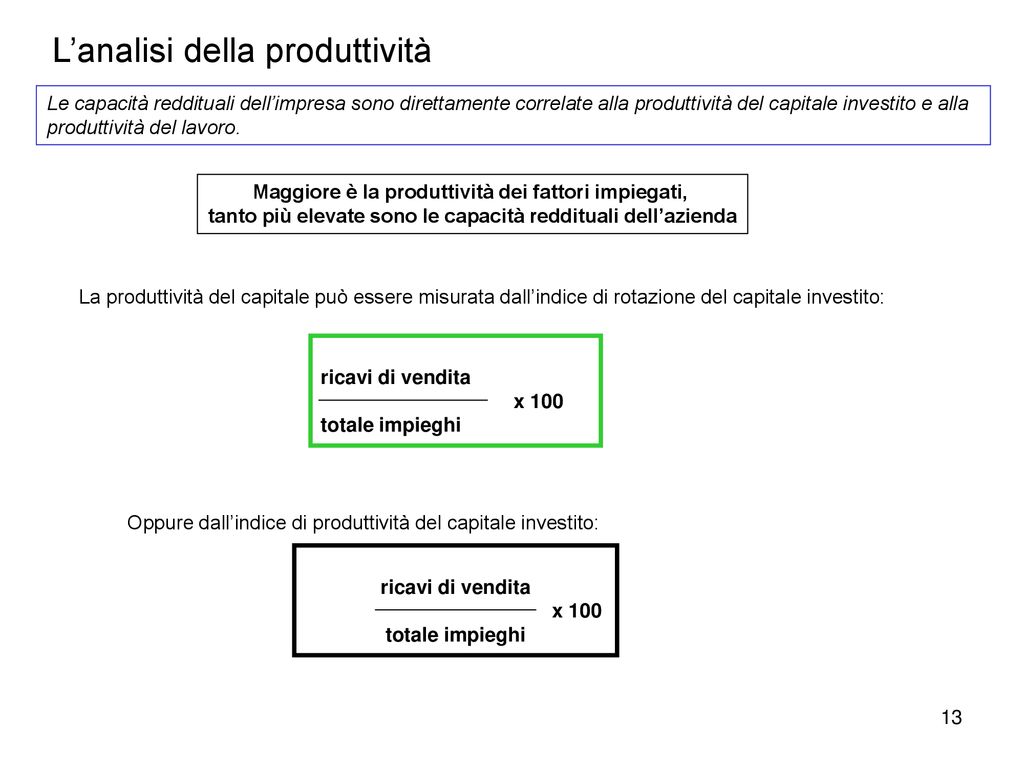 Lanalisi Per Indici Analisi Patrimoniale Finanziaria E Efficienza